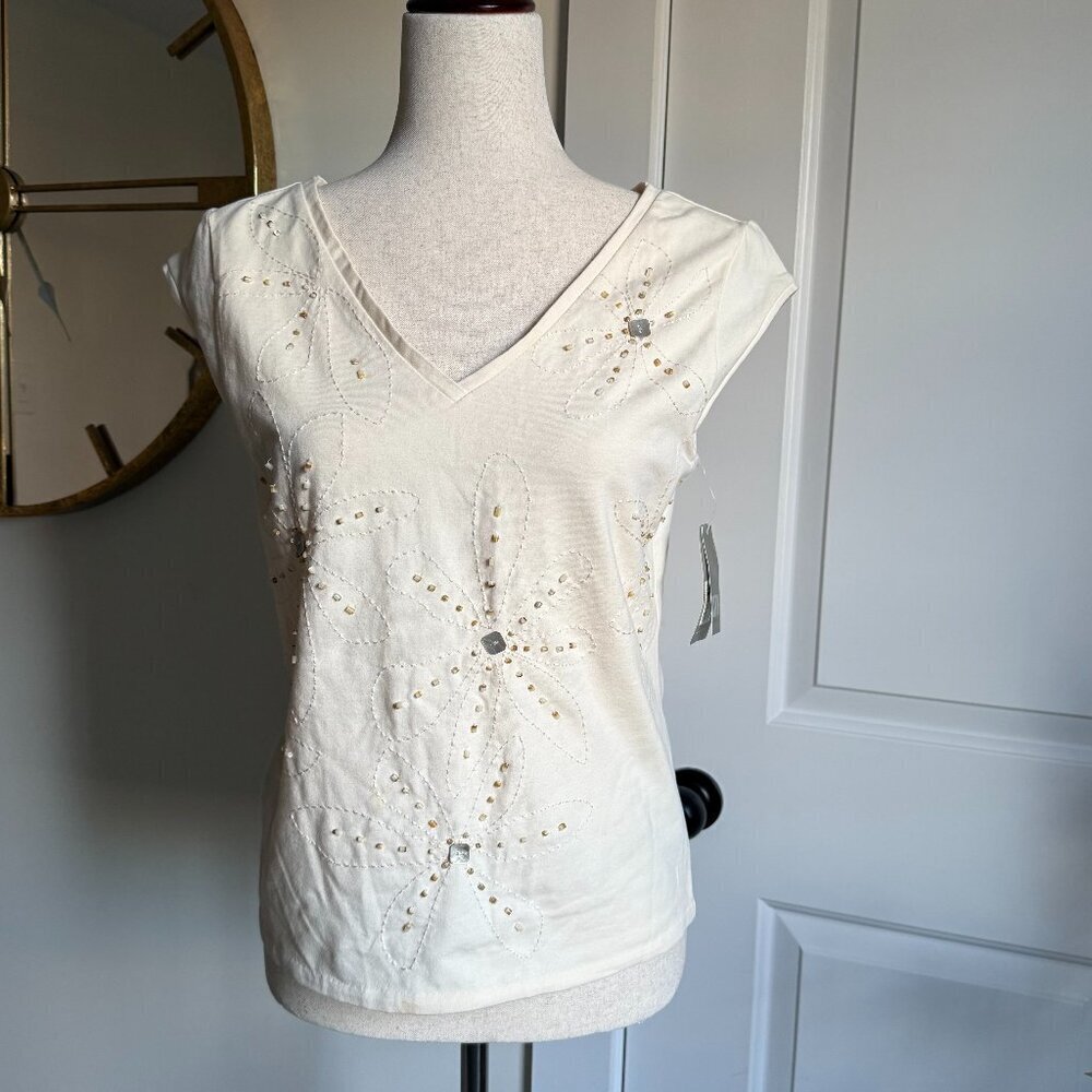 NWT Vintage City DKNY V Neck Sleeveless Top Size Medium